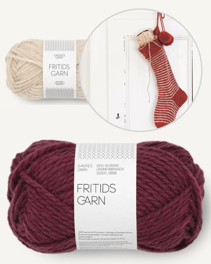 Striped Christmas Sock | charmingly festive made from Fritidsgarn by Sandnes Garn