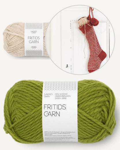 Striped Christmas Sock | charmingly festive made from Fritidsgarn by Sandnes Garn