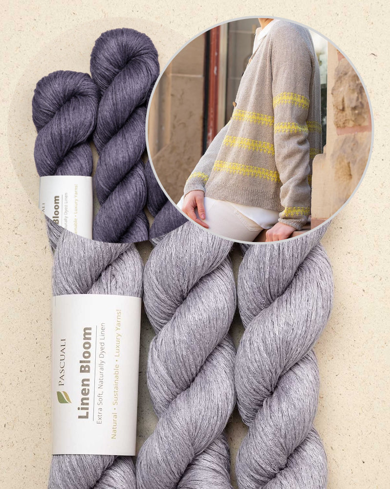 Sunline Cardigan | texturiert sommerliche Streifen aus Linen Bloom von Pascuali