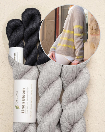 Sunline Cardigan | texturiert sommerliche Streifen aus Linen Bloom von Pascuali