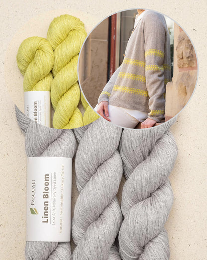 Sunline Cardigan | texturiert sommerliche Streifen aus Linen Bloom von Pascuali