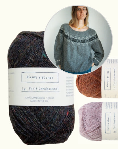 Maglione n. 74 | motivo classico e delicato in Le Petit Lambswool di Biches & Buches