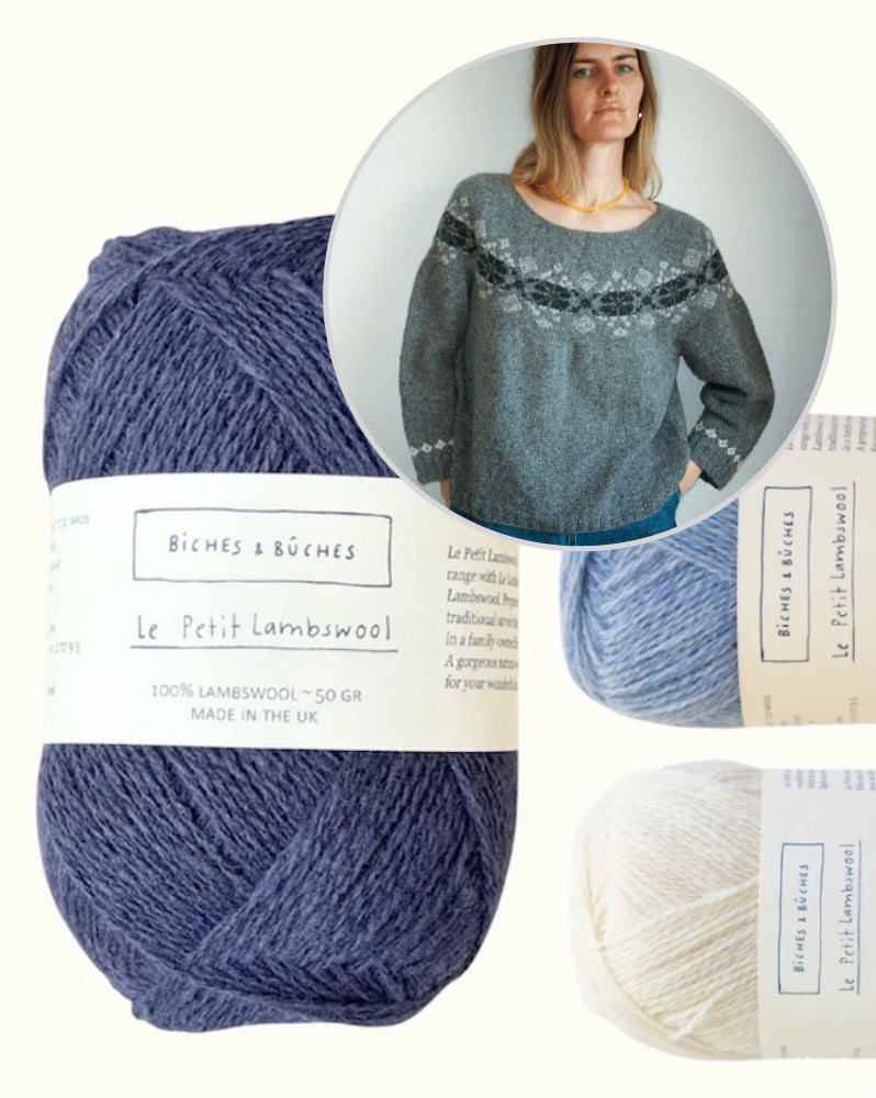 Maglione n. 74 | motivo classico e delicato in Le Petit Lambswool di Biches & Buches