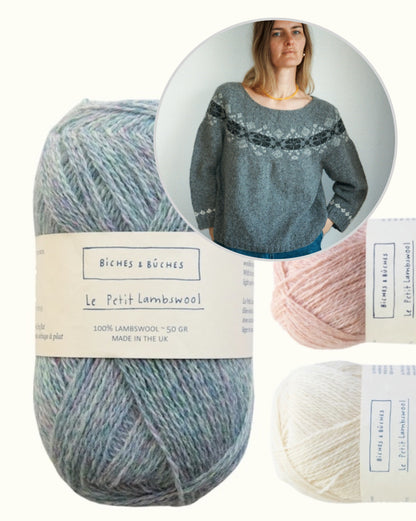 Maglione n. 74 | motivo classico e delicato in Le Petit Lambswool di Biches & Buches