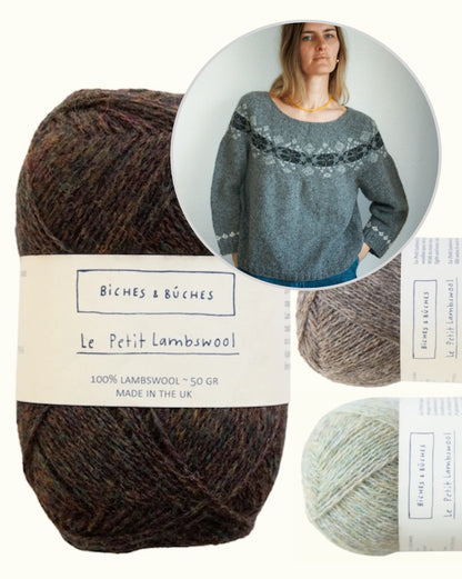 Maglione n. 74 | motivo classico e delicato in Le Petit Lambswool di Biches & Buches
