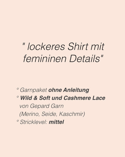 Tee n° 1 | luxueux pull à emmanchures marteau en Wild & Soft et Cashmere Lace de Gepard Garn