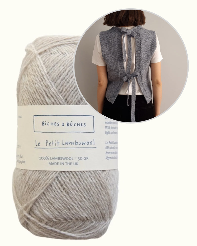Terra Vest | de jolis rubans en Le Petit Lambswool de Biches & Bûches