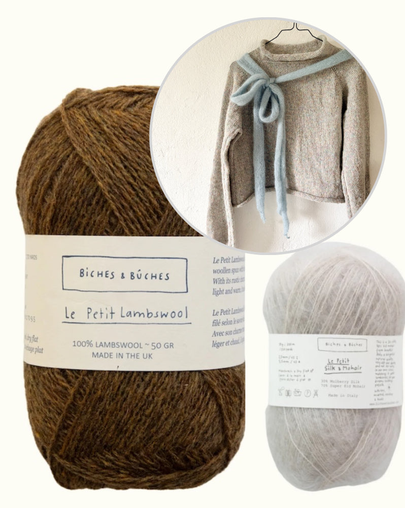 The Bow Sweater | Maglione con fiocco in Le Petit Lambswool e Le Petit Silk & Mohair di Biches & Bûches
