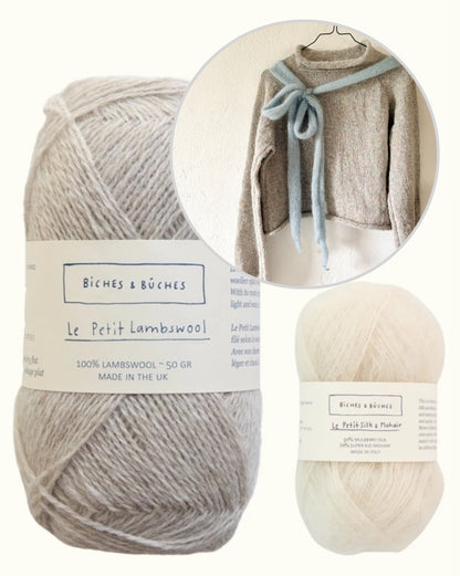 The Bow Sweater | Maglione con fiocco in Le Petit Lambswool e Le Petit Silk & Mohair di Biches & Bûches
