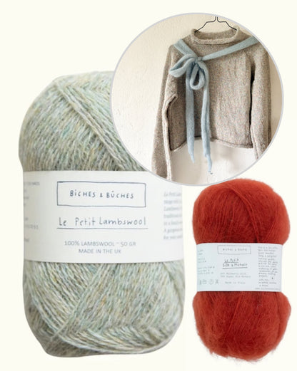 The Bow Sweater | Maglione con fiocco in Le Petit Lambswool e Le Petit Silk & Mohair di Biches & Bûches