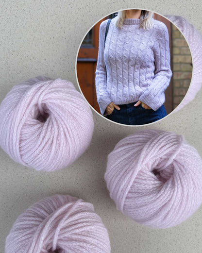 Twisted Air Sweater | fine cable pattern from pure Cashmere Delizia by Pascuali