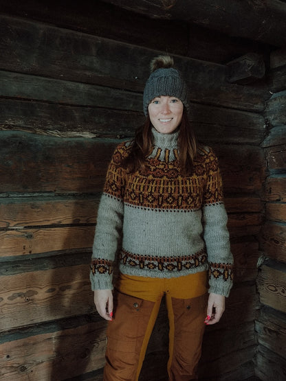 Maglione Forest Guard | motivo norvegese a contrasto realizzato in Alafosslopi di Lopi Island
