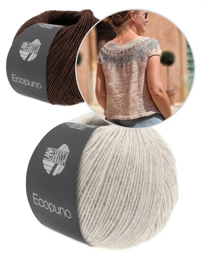 Vicia Tee | romantisches Muster aus Ecopuno von Lana Grossa