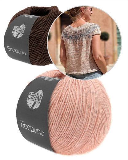 Vicia Tee | romantisches Muster aus Ecopuno von Lana Grossa
