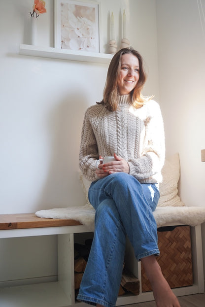 Pull de marché hebdomadaire | motif torsadé enchanteur en alpaga Ull de Sandnes Garn