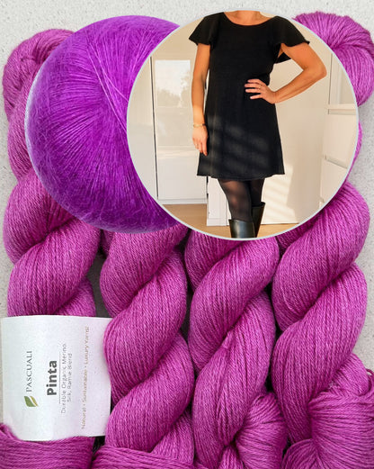 Whisper Dress | abito morbido e setoso in Pinta e Mohair Bliss di Pascuali