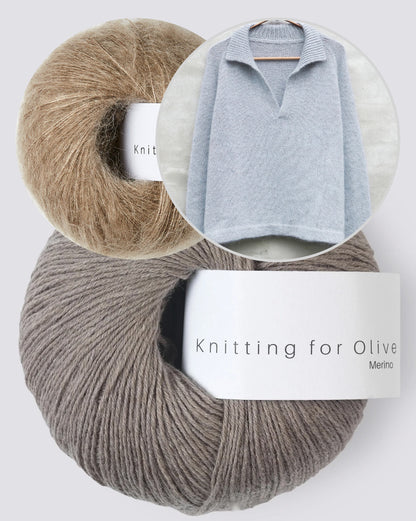 Wilson Sweater | délicat col polo en mérinos et Soft Silk Mohair de Knitting for Olive