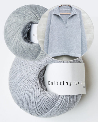 Wilson Sweater | délicat col polo en mérinos et Soft Silk Mohair de Knitting for Olive