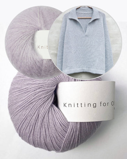 Wilson Sweater | délicat col polo en mérinos et Soft Silk Mohair de Knitting for Olive