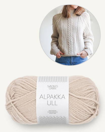 Pull de marché hebdomadaire | motif torsadé enchanteur en alpaga Ull de Sandnes Garn