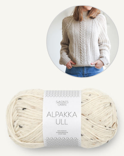 Pull de marché hebdomadaire | motif torsadé enchanteur en alpaga Ull de Sandnes Garn