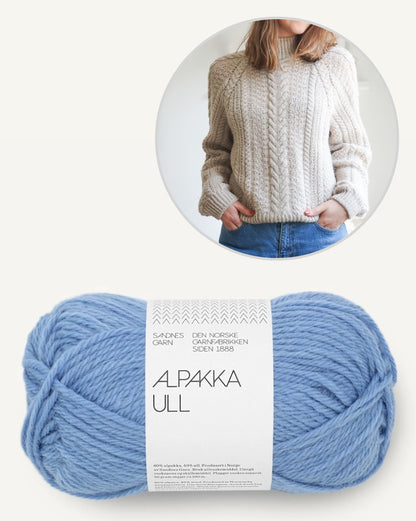 Pull de marché hebdomadaire | motif torsadé enchanteur en alpaga Ull de Sandnes Garn