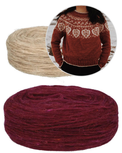 Woodfrost Sweater | dancing leaves from Plötulopi by Lopi Island