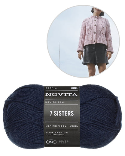 Yhdessä Cardigan | warme Zopfmusterjacke aus 7 Sisters von Novita