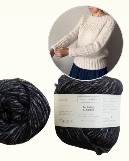 Yukiho-neule | herkkä ja yksinkertainen, valmistettu Biches & Bûchesin Le Coton & Alpaca -langasta