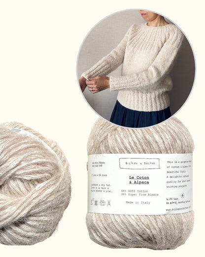 Yukiho-neule | herkkä ja yksinkertainen, valmistettu Biches & Bûchesin Le Coton & Alpaca -langasta