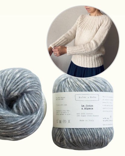 Yukiho-neule | herkkä ja yksinkertainen, valmistettu Biches & Bûchesin Le Coton & Alpaca -langasta