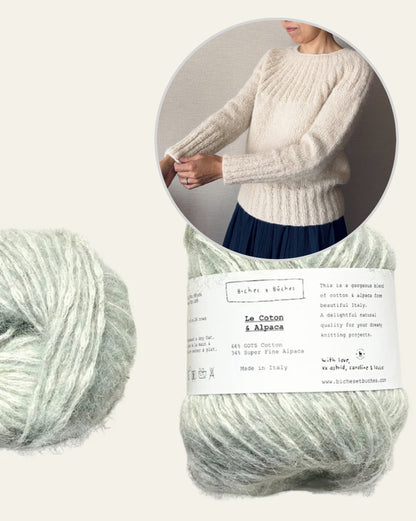Yukiho-neule | herkkä ja yksinkertainen, valmistettu Biches & Bûchesin Le Coton & Alpaca -langasta
