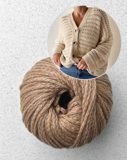 Yutori Cardigan | luxurious and soft from Camel DK by Pascuali