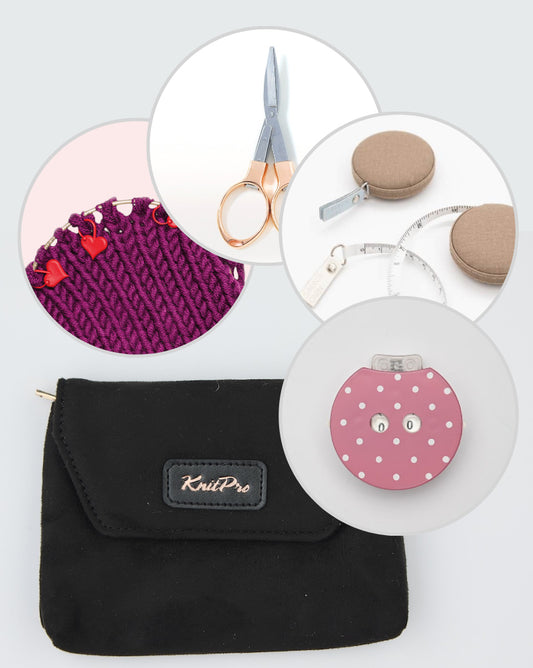 Ensemble d'accessoires - love | de ravissants accessoires de tricot en set avec sac