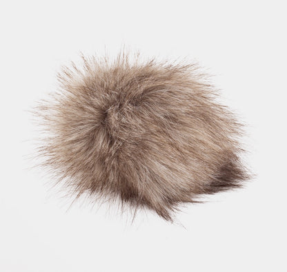 XXL kunstpels pompon med trykknap