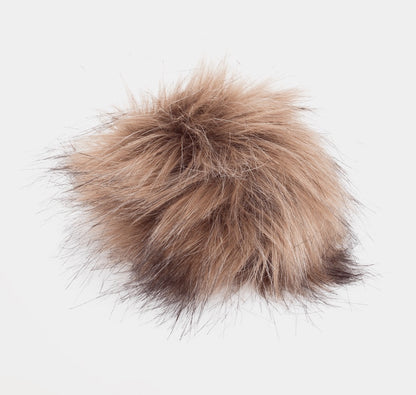 XXL kunstpels pompon med trykknap