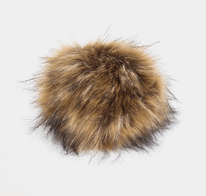XXL kunstpels pompon med trykknap