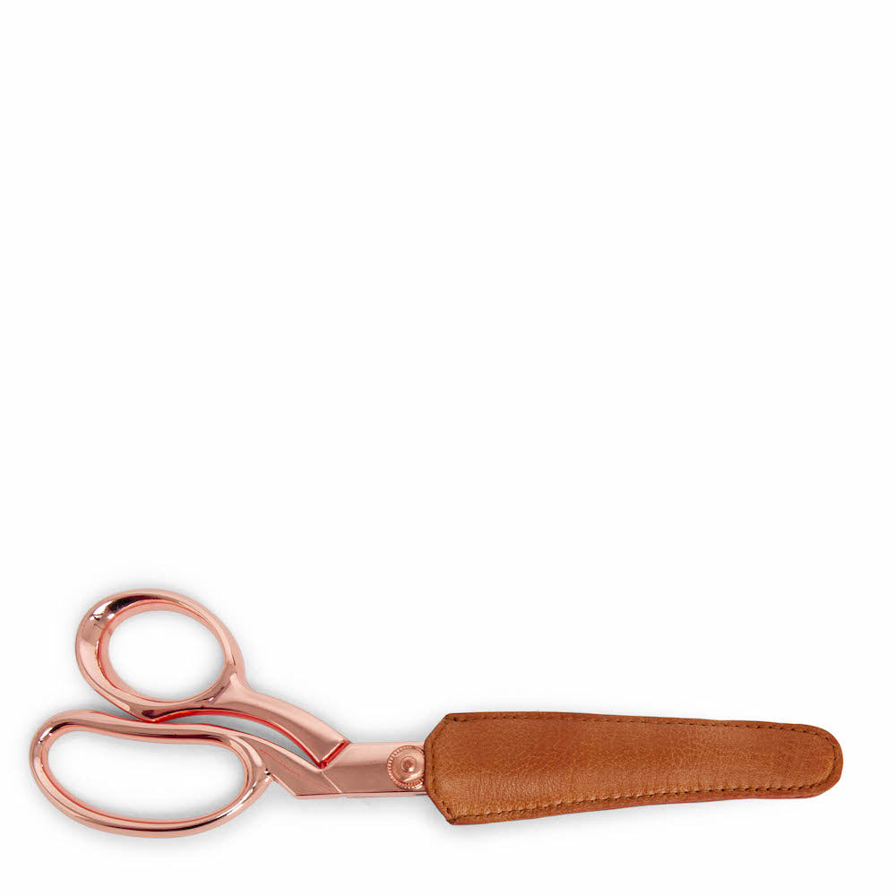 muud Etui für Scheren, braun, mit Schere, Steckhülle, Rückseite